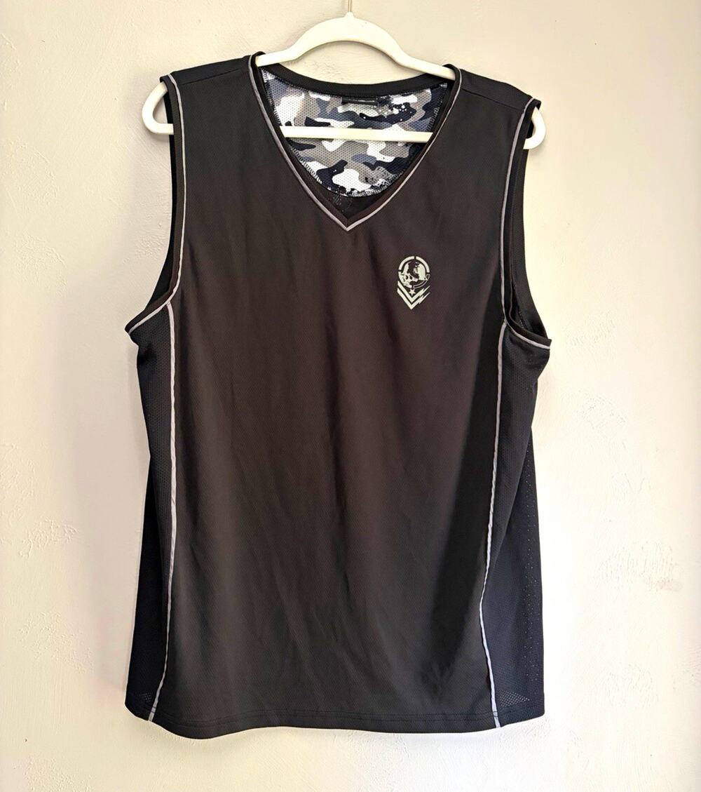 Metal Mulisha Men's Black Mesh Breathable V-Neck Tank Jersey Size L (0200)